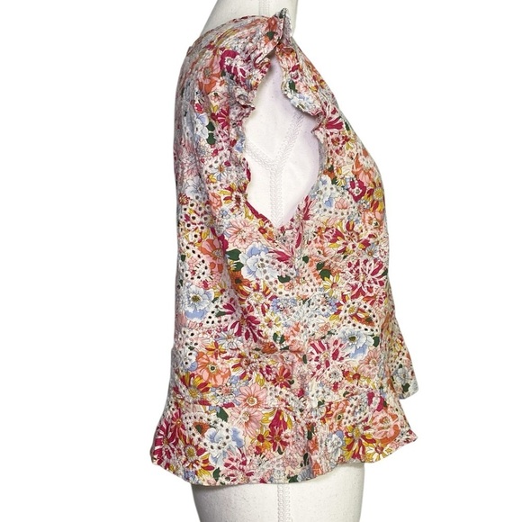 Solitaire Eyelet Floral Cap Ruffle Sleeve and Ruffle Hem - Picture 3 of 14